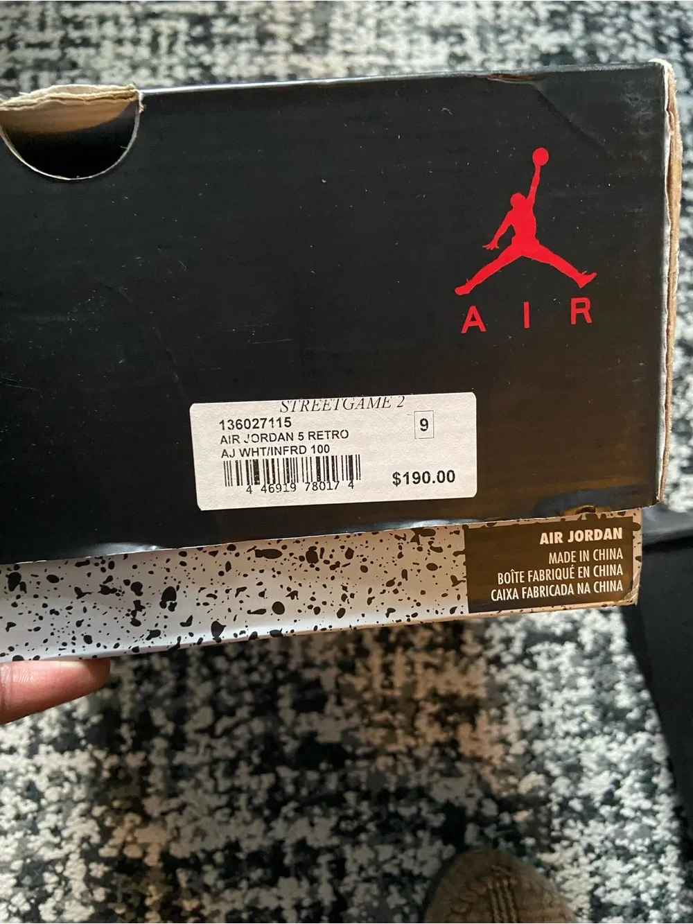 Jordan Men’s White Sneakers with Black, Neon Green and Red Accents